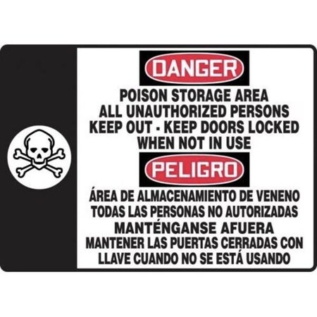 Accuform BILINGUAL OSHA DANGER Safety Sign NO SBMCHG097VS